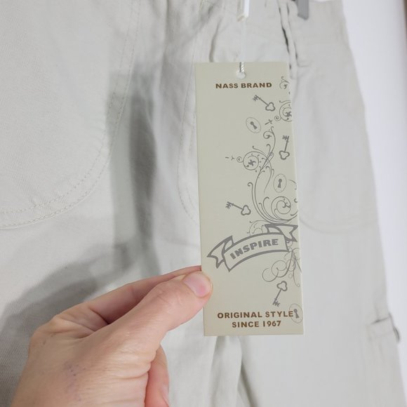 NASS Men NEW Tan 100% Cotton Casual Flat Front Cargo Shorts Pockets Zip 16 NWT - Picture 2 of 13